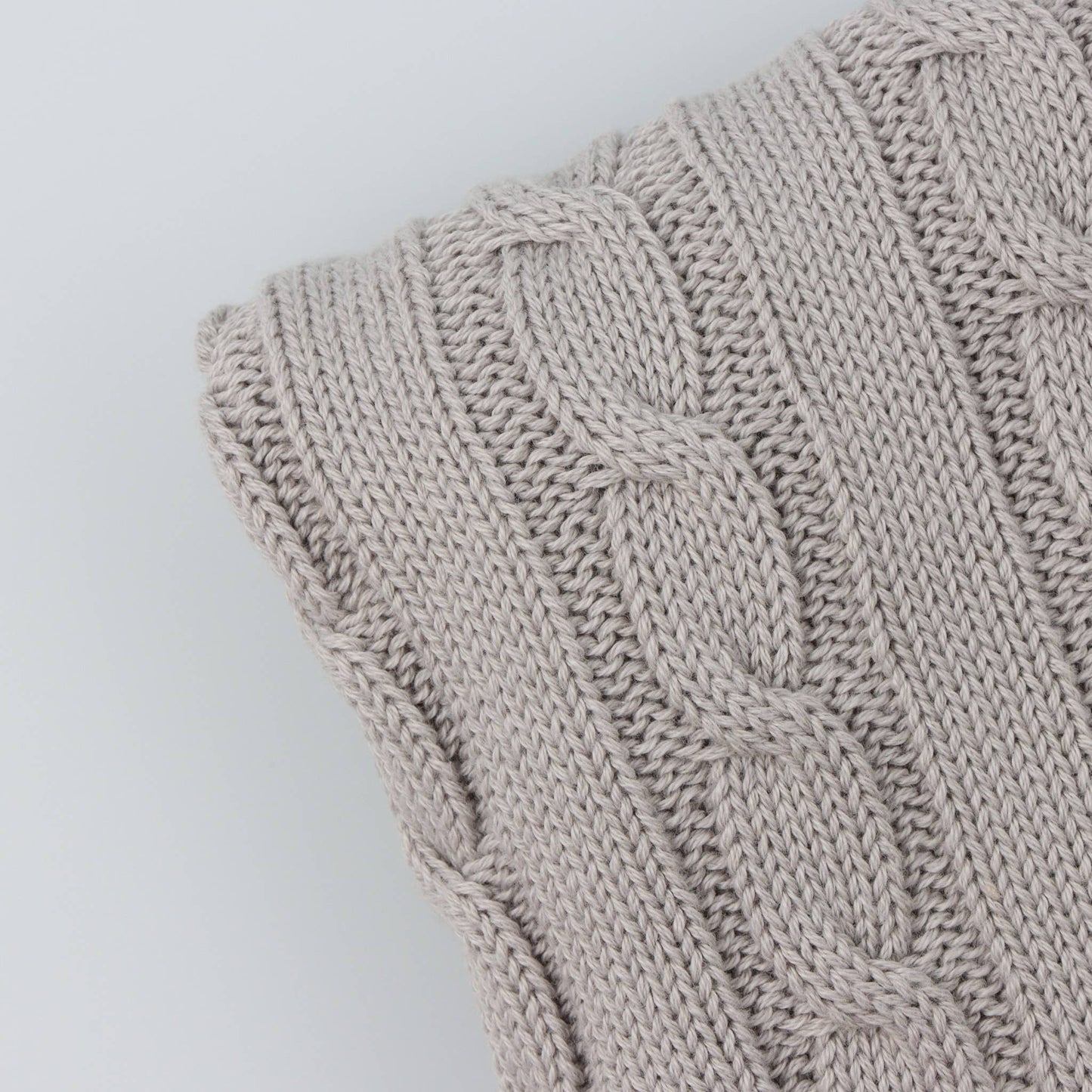 Baby Blanket with Braided Cotton Knit: Light Blue