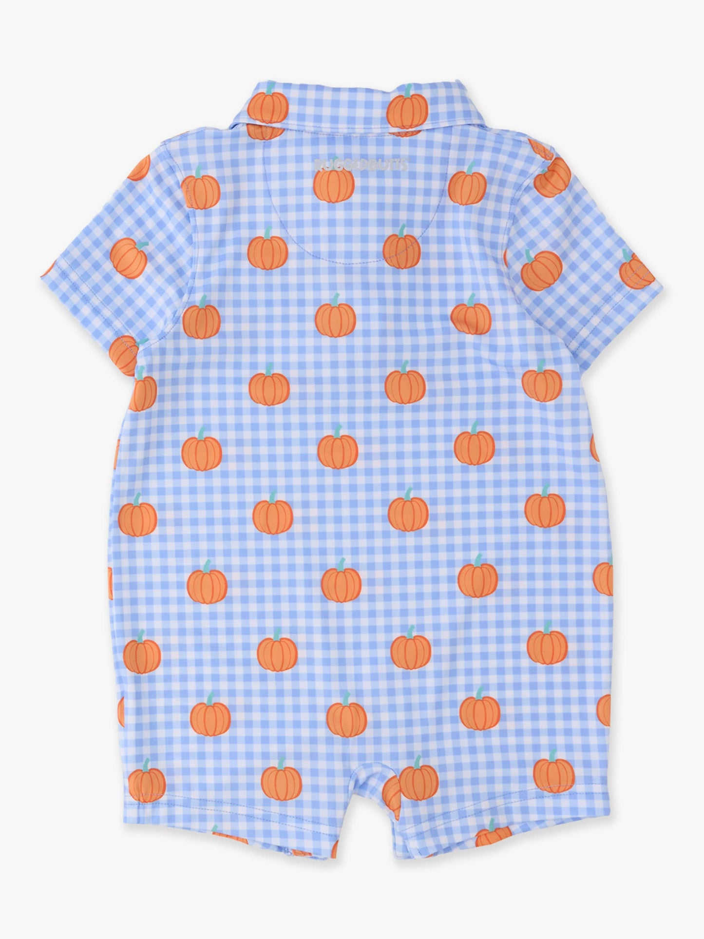 Pumpkin Patch Gingham Short Sleeve Polo Romper