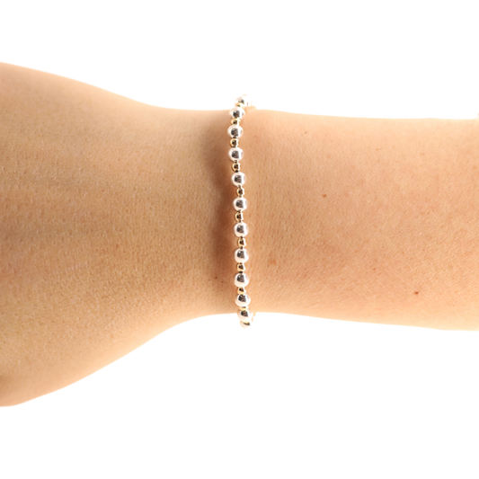Mini Katy Bracelet in Silver with Gold: Standard 6.75 inch