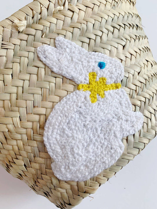 Straw Easter Bunny Basket: Medium
