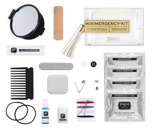 Vegan Leather Minimergency Kit: White