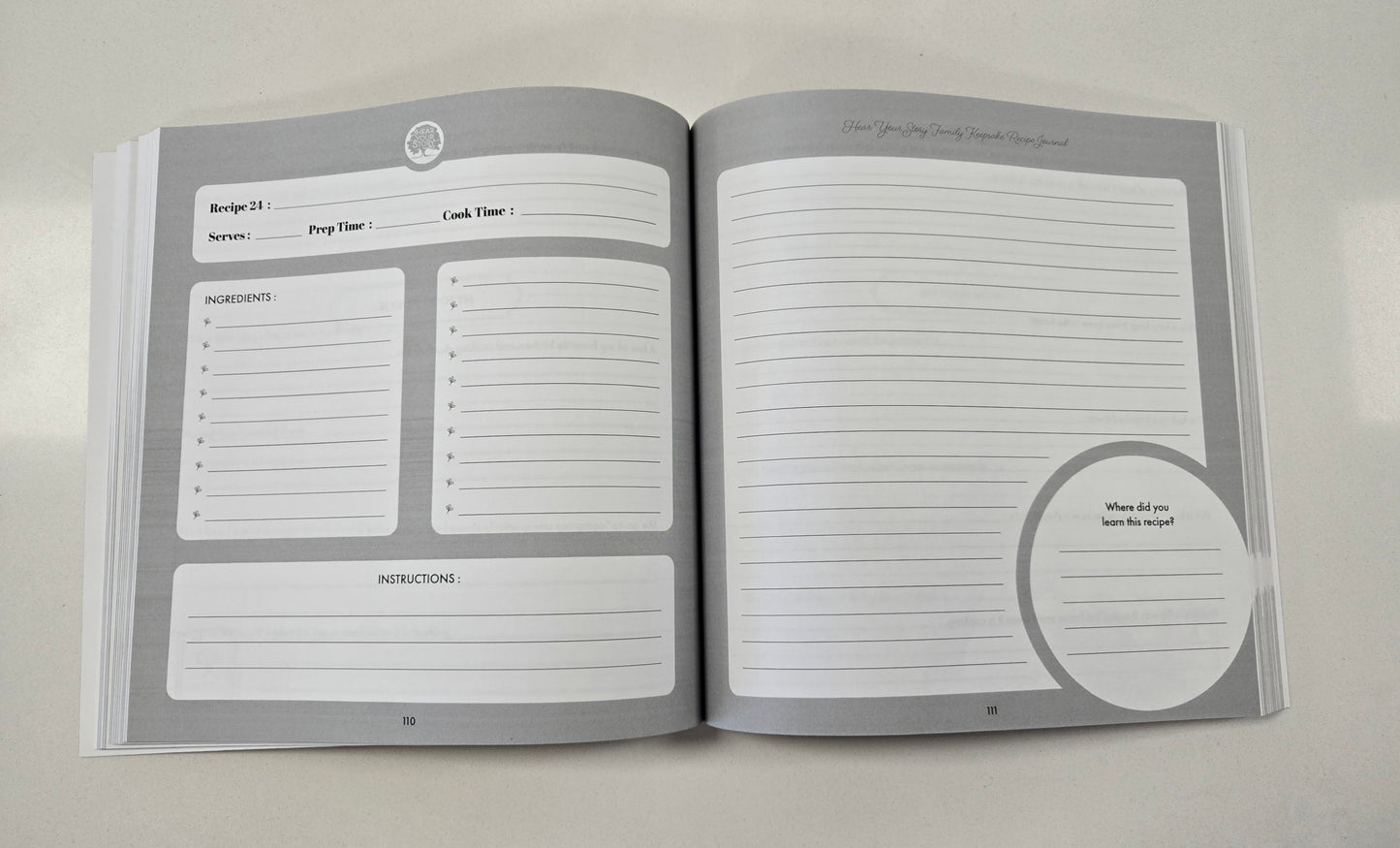 Family Recipe Keepsake Book