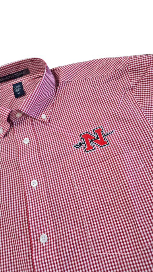 Nicholls Embroidered Gingham Button-down