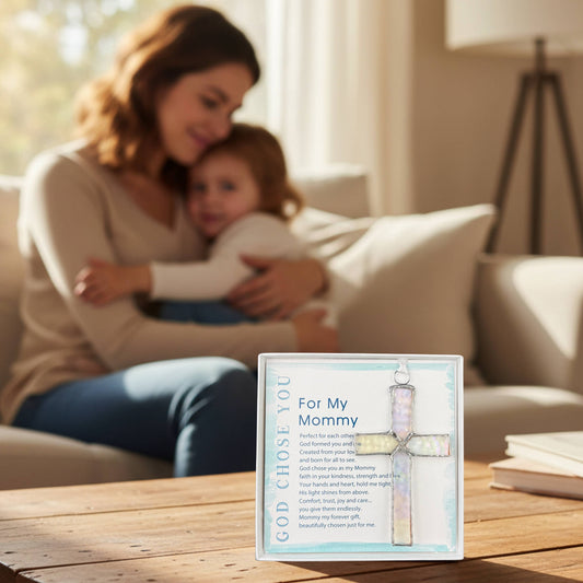 God Chose You Handmade Stained Glass Cross