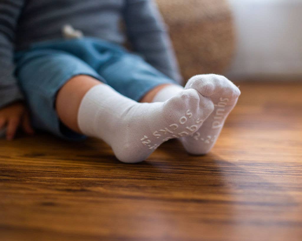 Cloud Nonslip Silicone Grip Baby Socks - White