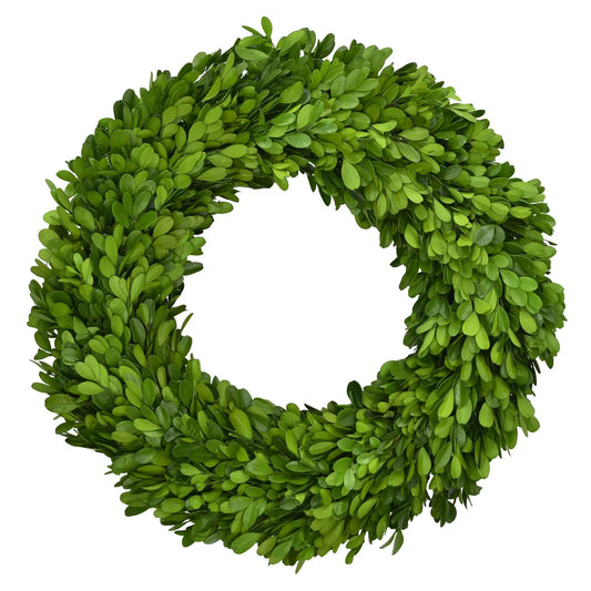 Preserved Boxwood Country Manor Wreath - 14 Inch