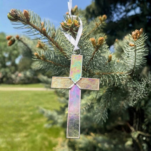 God Chose You Godmother Stained Glass Cross