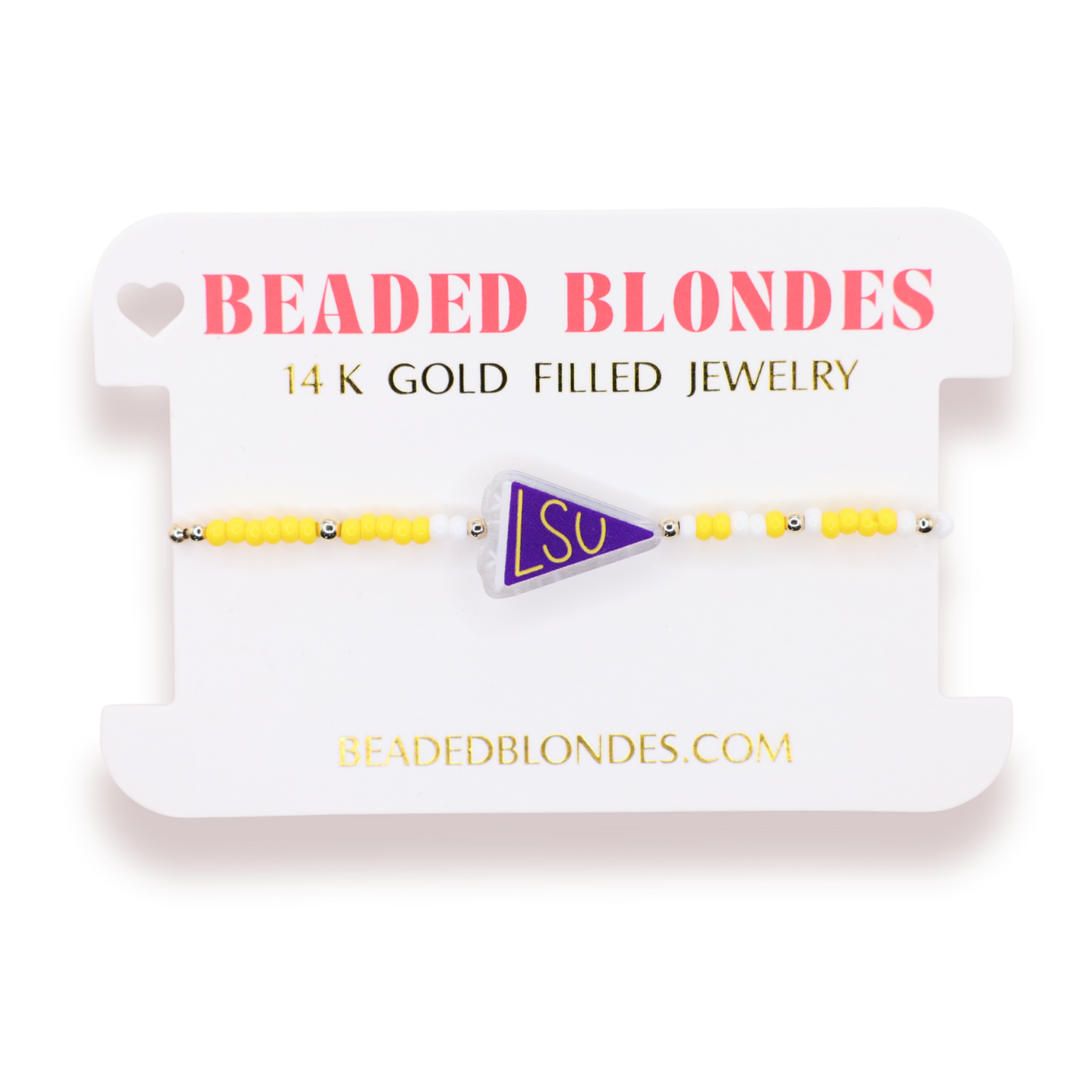 LSU Flag Bracelet: Standard 6.75 Inch