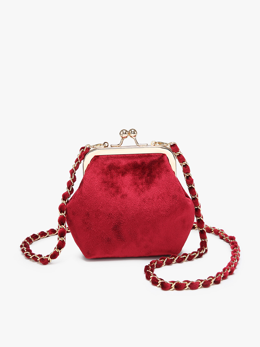 Velvet Coin Pouch Crossbody: White