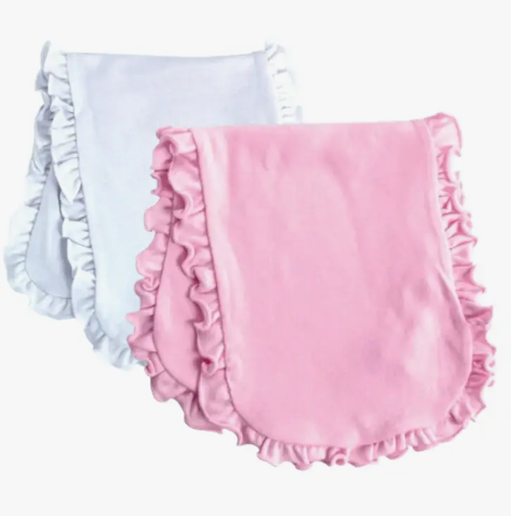 Ruffle Trim Burp Cloth
