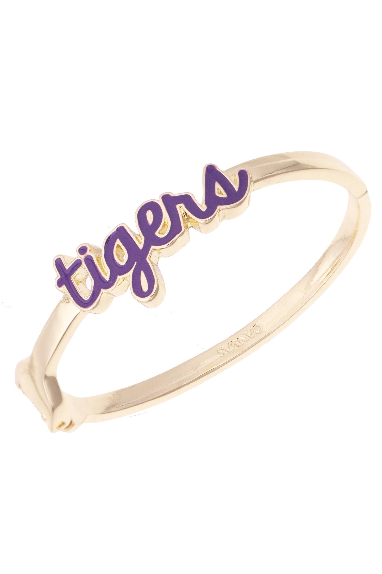 Tigers Cursive Enamel Hinge Bangle