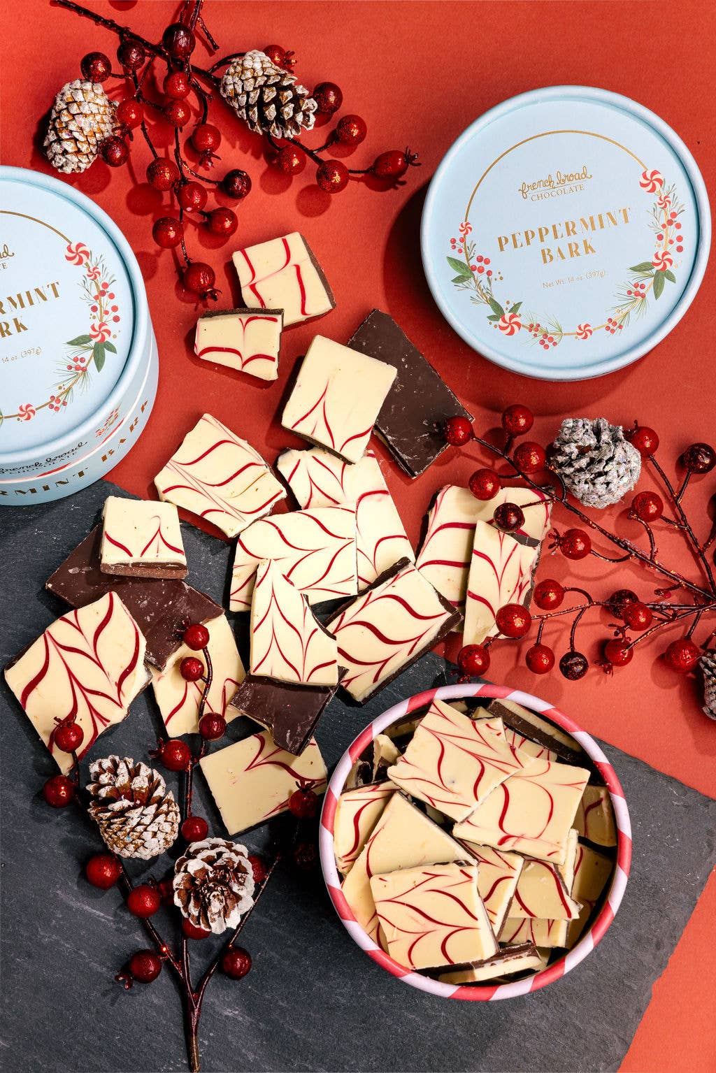 French Broad Chocolate Peppermint Bark - 14oz