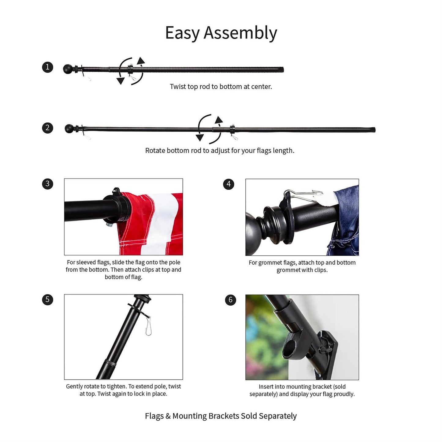 Extendable Metal House Flagpole