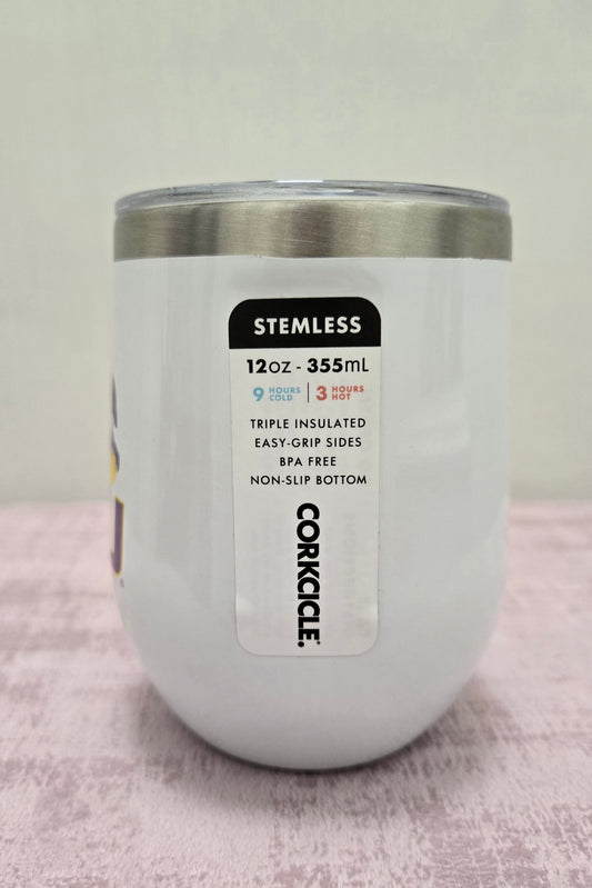 LSU Stemless Wine 12oz