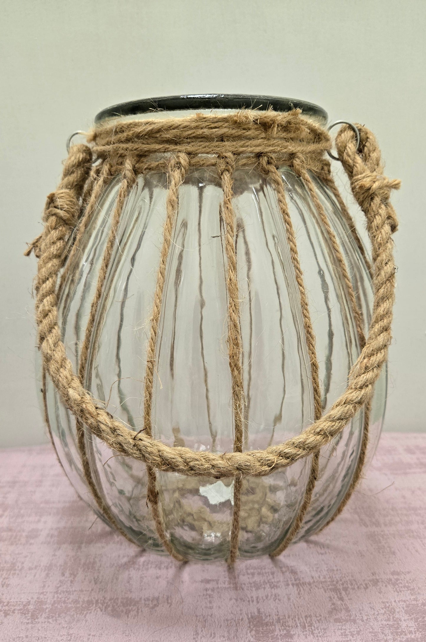 Glass & Rope Decorative Vase