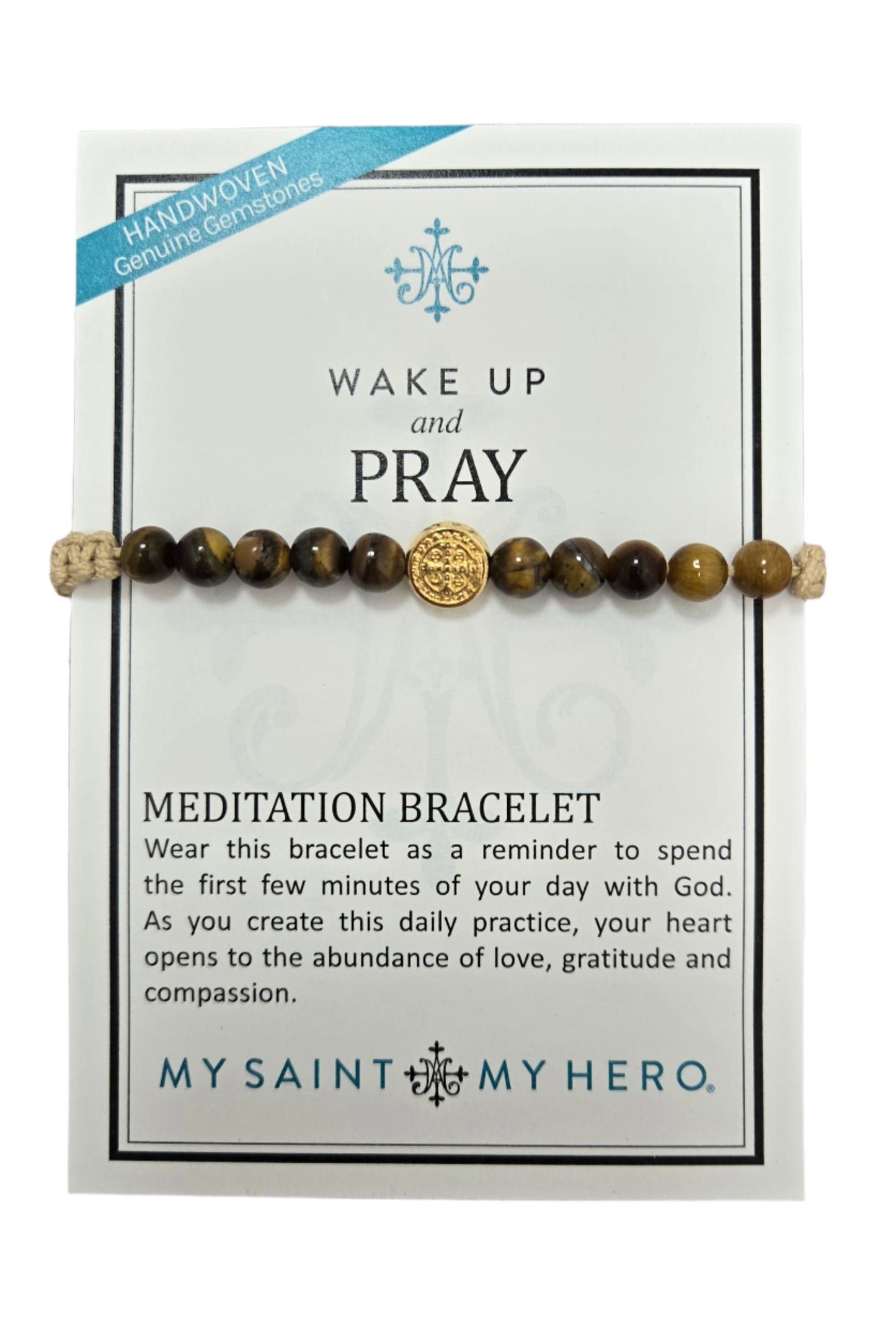 Wake Up and Pray Meditation Bracelet-Tiger Eye