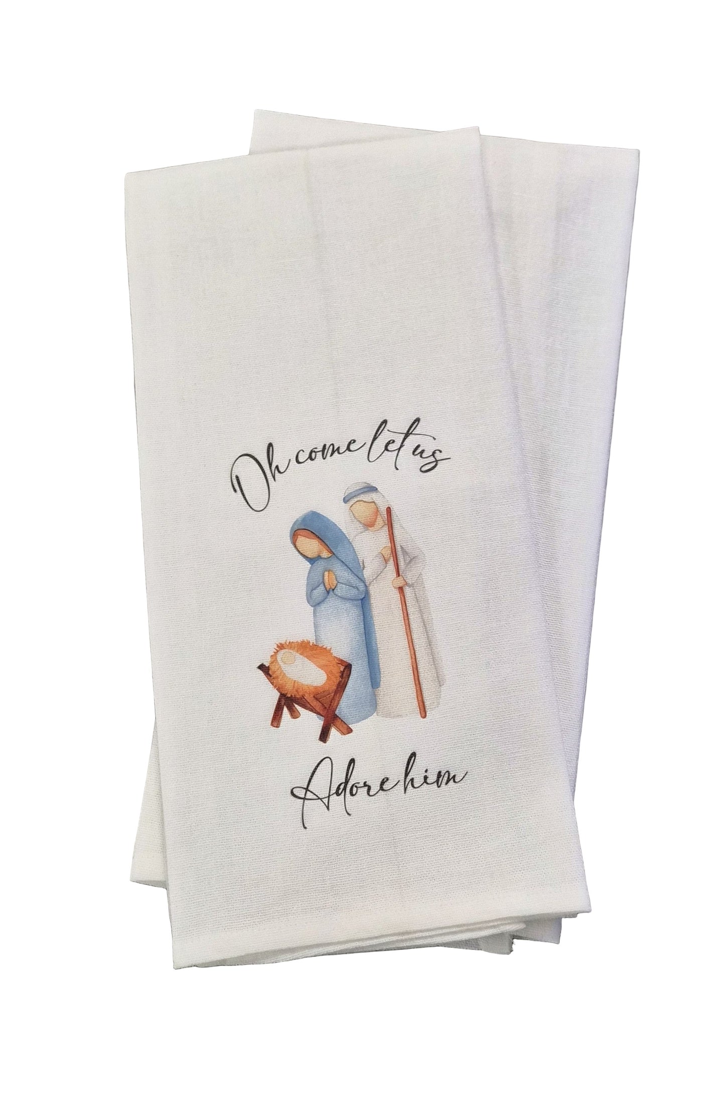 Oh Come Let Us Tea Towel