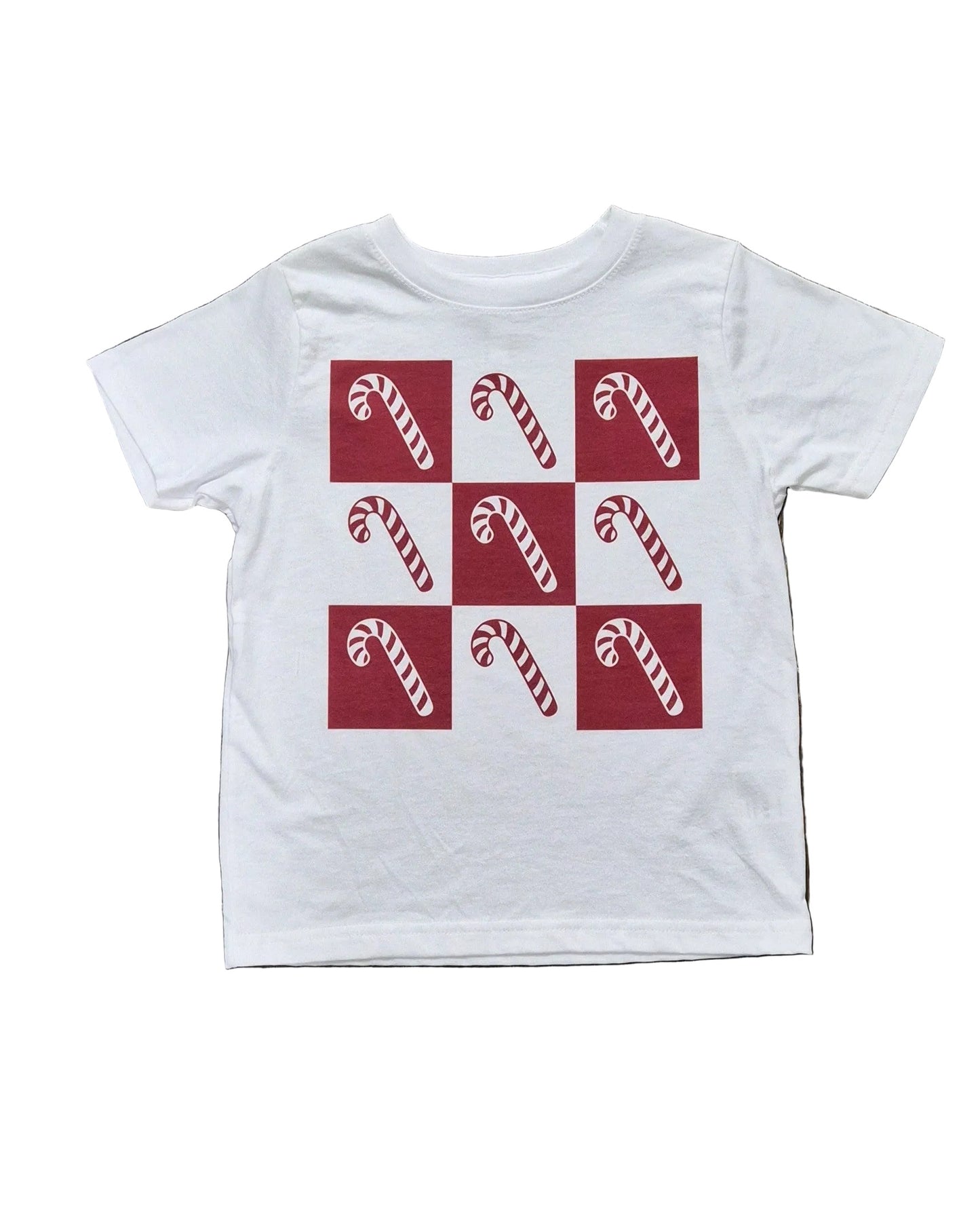 Checkered Candy Cane Short Sleeve Tee