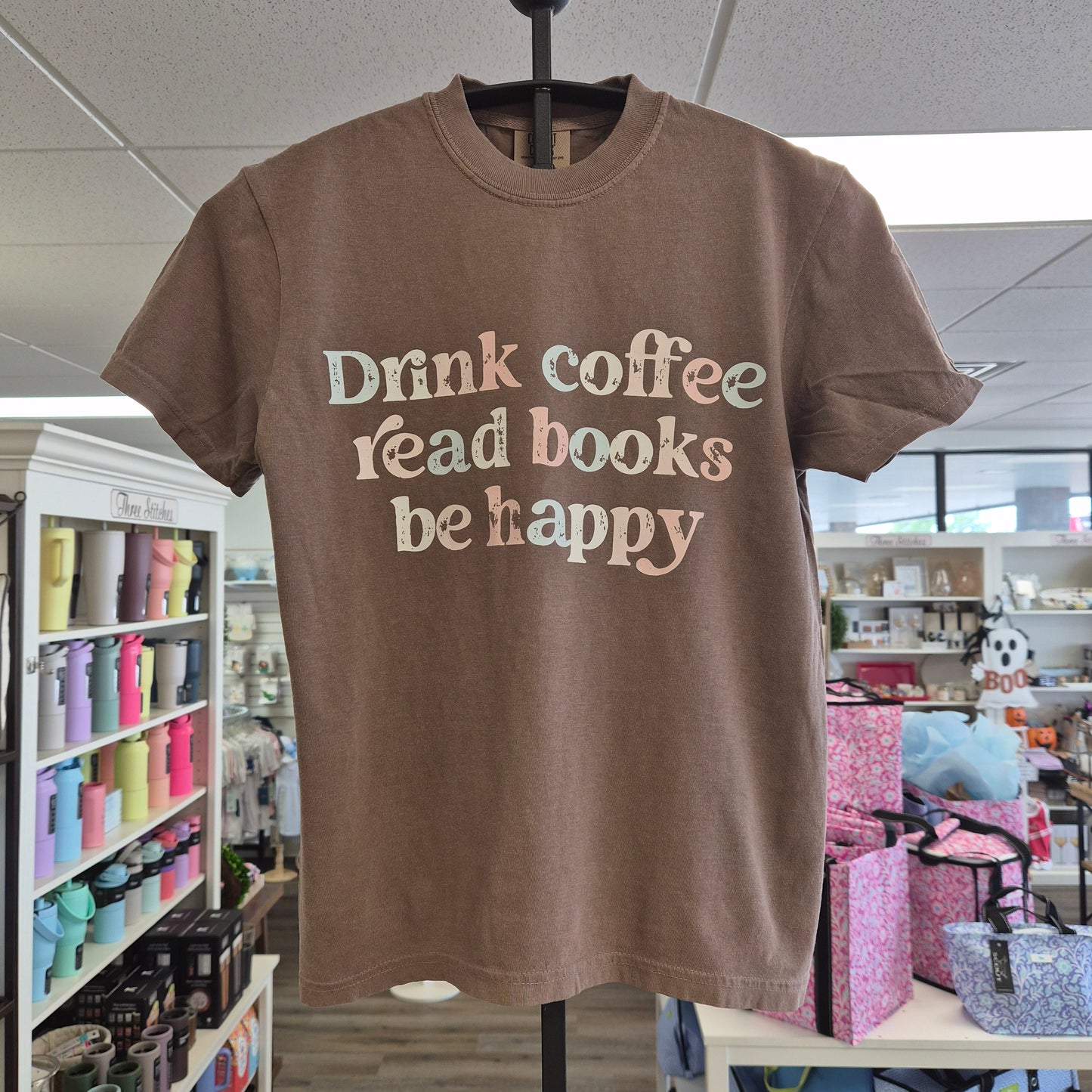 Drink Coffee, Read Books, Be Happy Comfort Color Tee