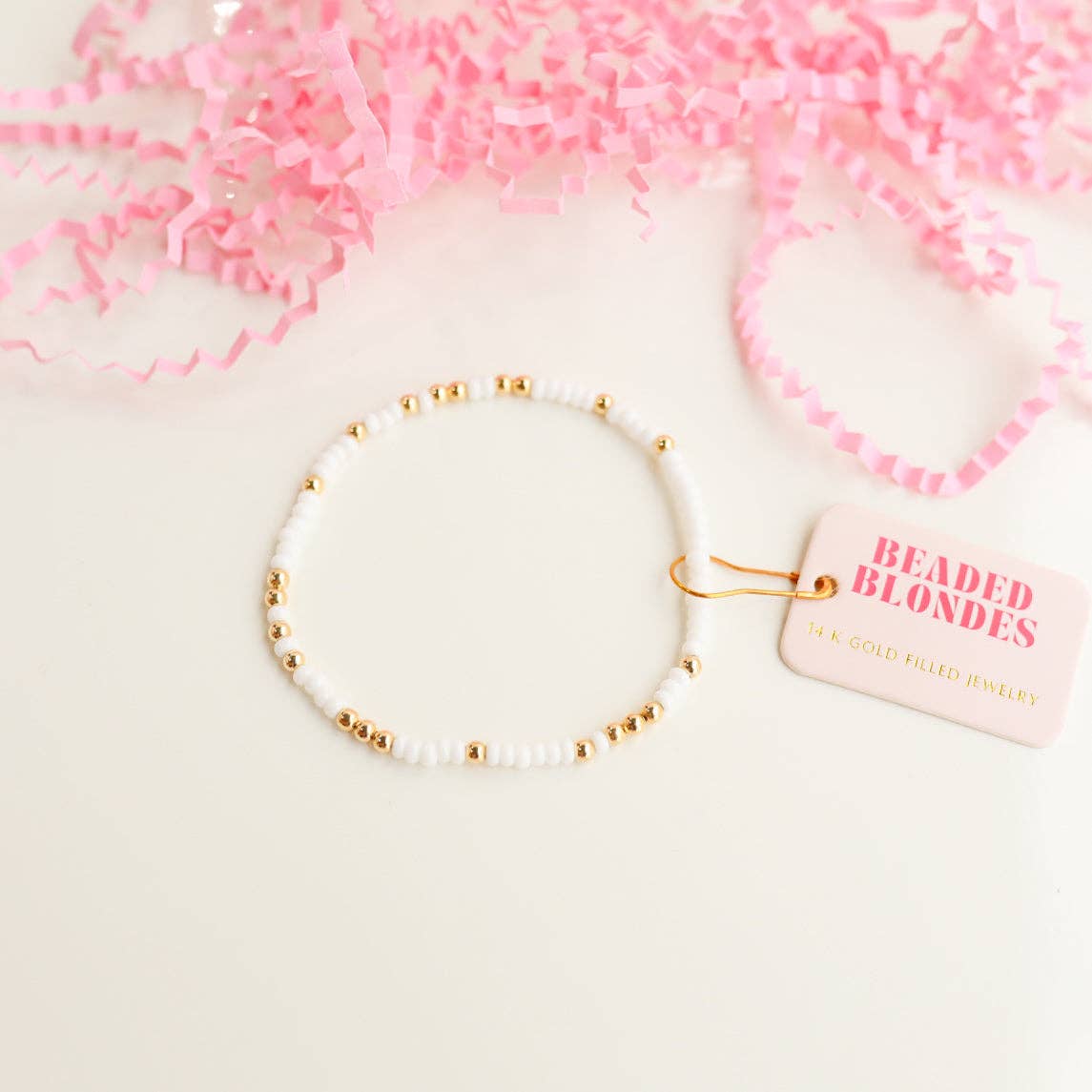 White Sprinkle Bracelet: Petite 6.25 inch