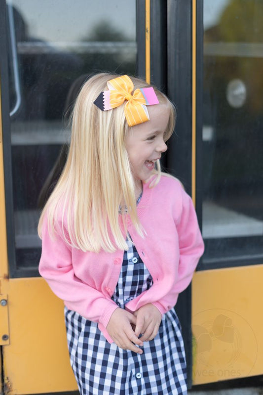 Medium Pencil Print Grosgrain Hair Bow