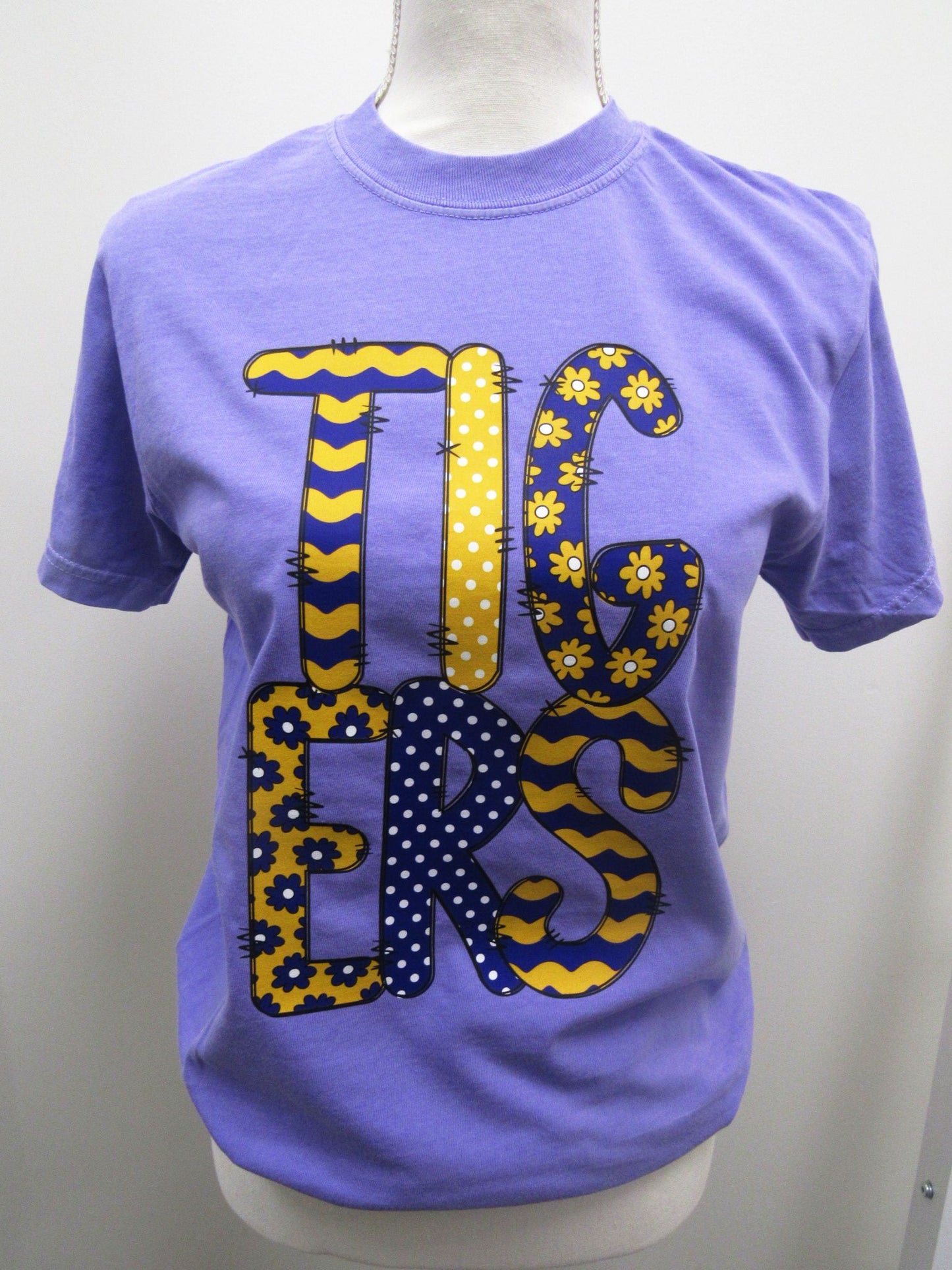 Tigers Bubble Letter Comfort Color Tee