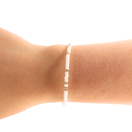 White Sprinkle Bracelet: Petite 6.25 inch
