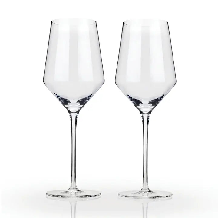 Crystal Chardonnay Glasses Angled - Set of 2