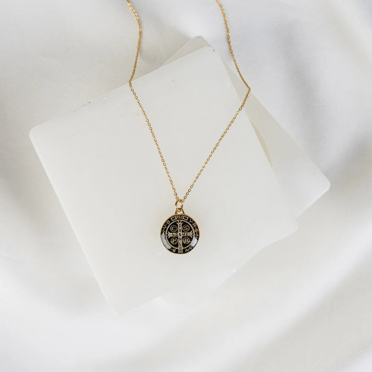 Jubilee Medal of St. Benedict Necklace- Black/Gold