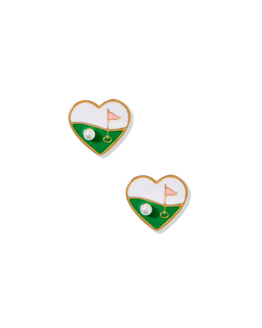 Golf Par Tee Screwback Stud Earrings