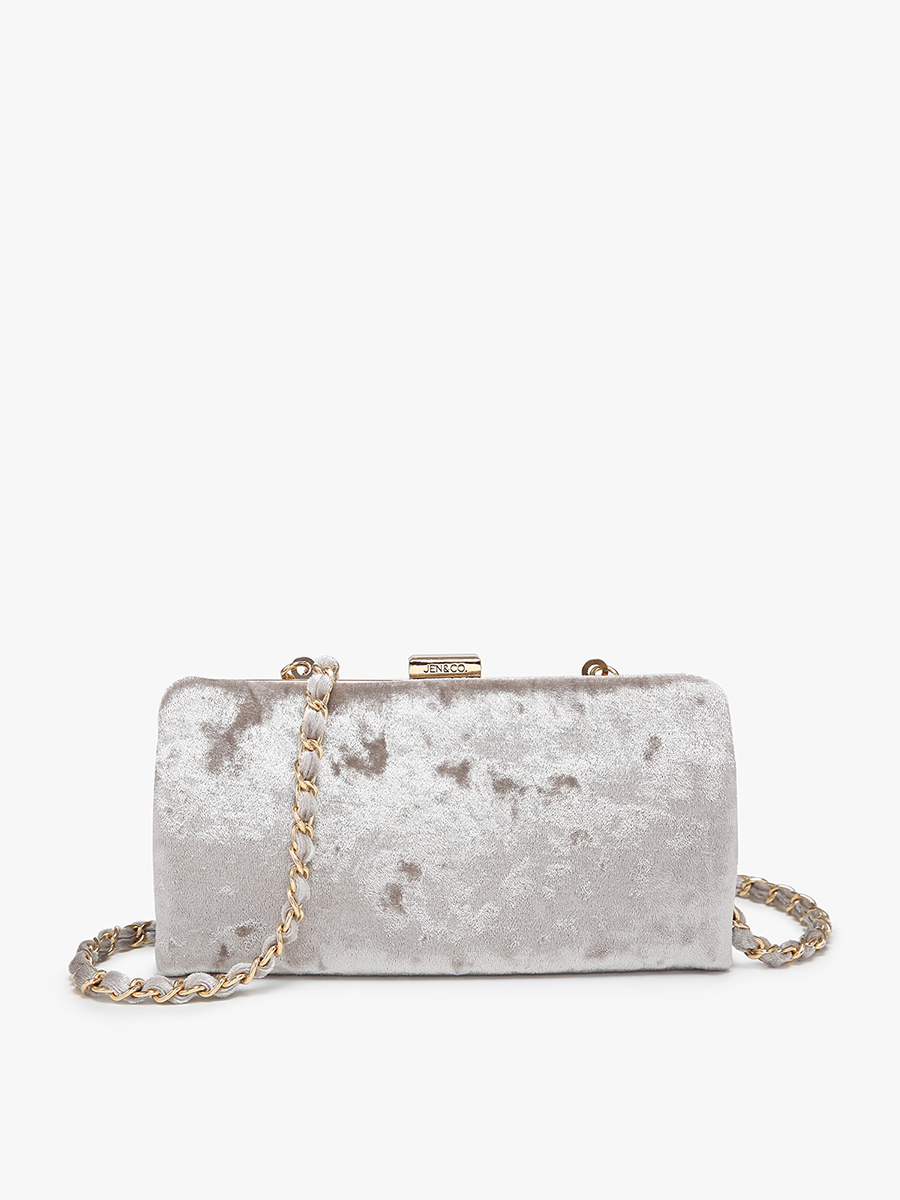 Sue Velvet Wallet Pouch Crossbody: Black