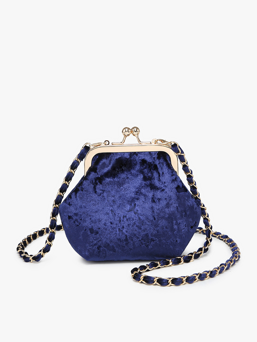 Velvet Coin Pouch Crossbody: White