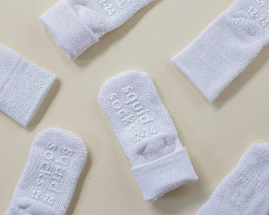 Cloud Nonslip Silicone Grip Baby Socks - White