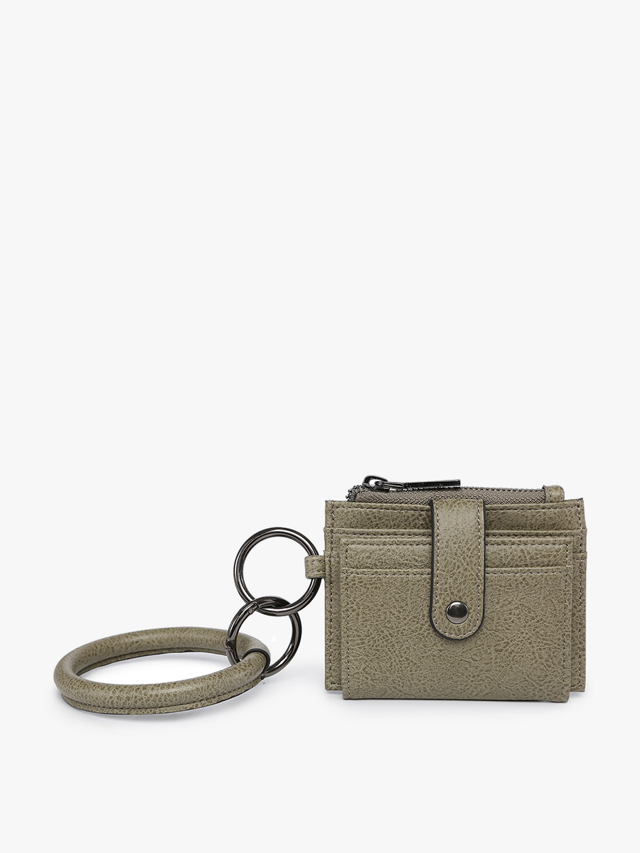 Mini Snap Wallet w/ Ring: Bone
