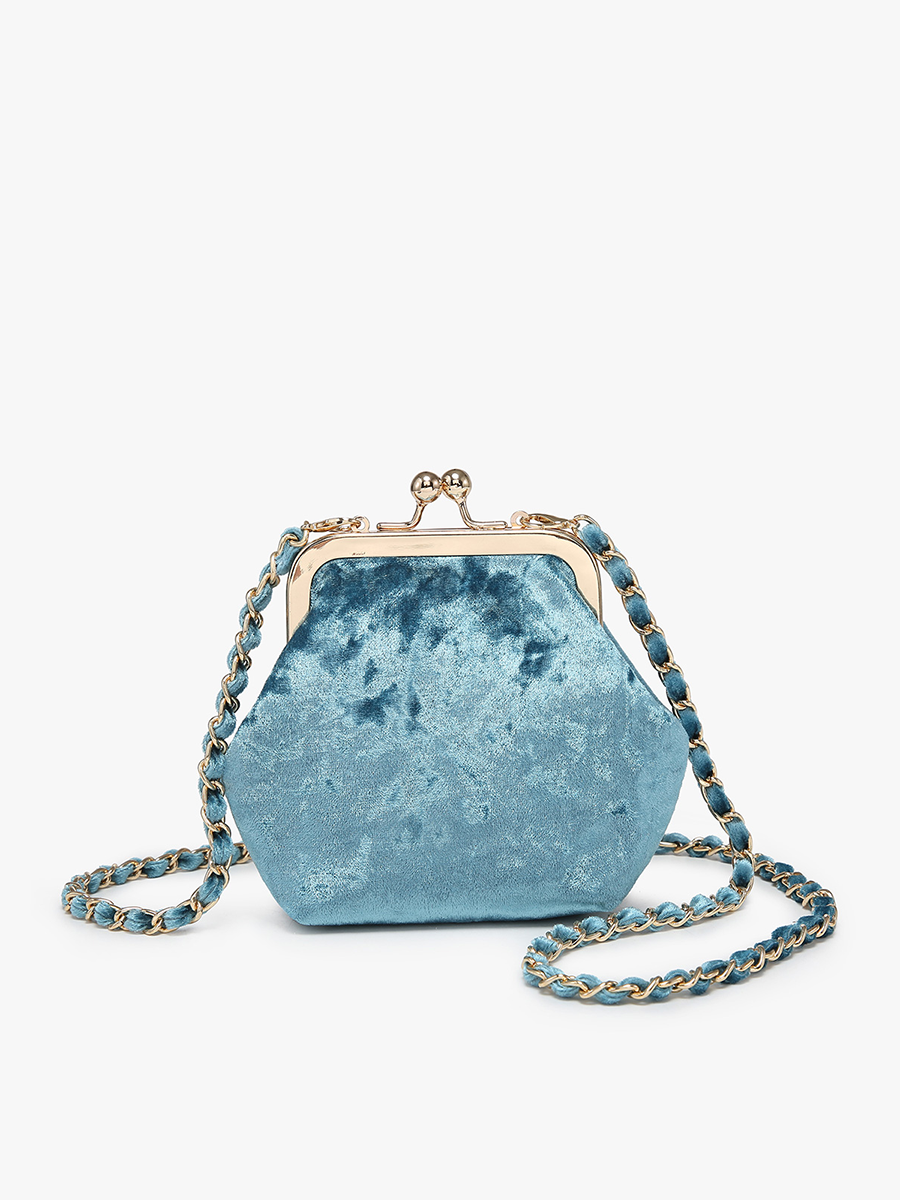 Velvet Coin Pouch Crossbody: Black