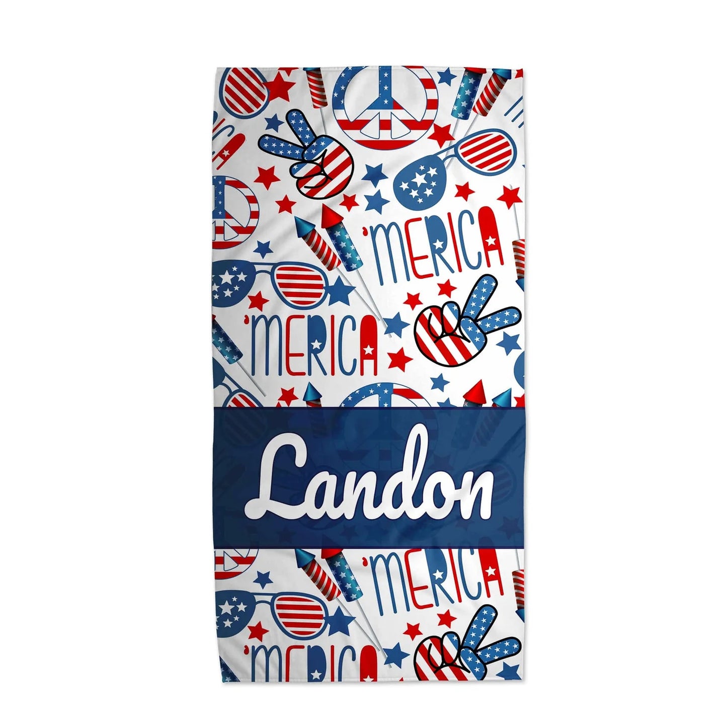 Peace, Love & Red, White & Blue Towel