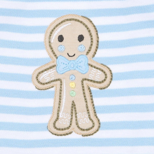 Gingerbread Land Footie - Blue