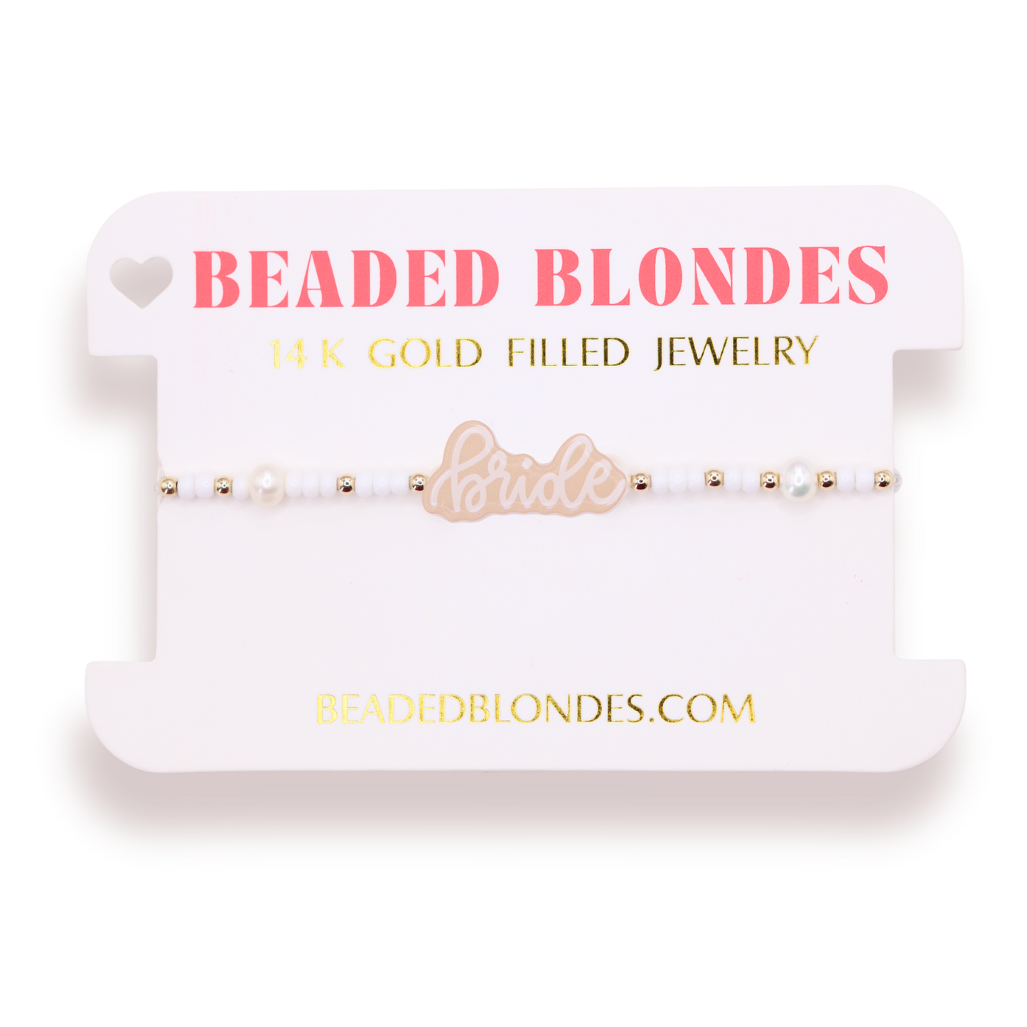 Bride Bracelet on White Pearl: Standard 6.75 Inch