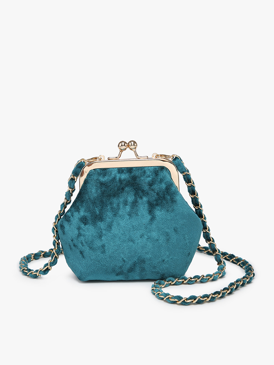 Velvet Coin Pouch Crossbody: White