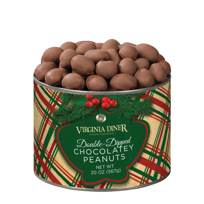 Holiday Plaid Double-Dipped Chocolatey Covered Peanuts