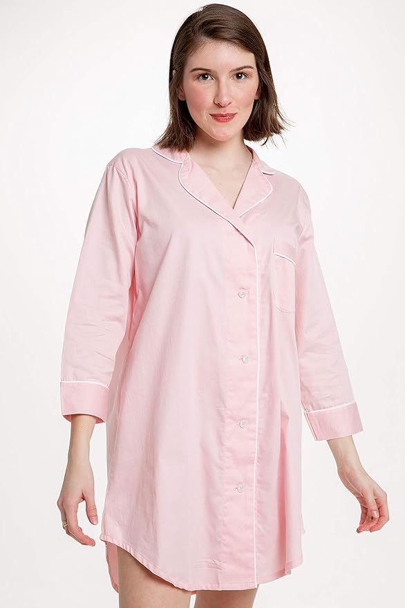 Light Pink Button Down Sleep Shirt