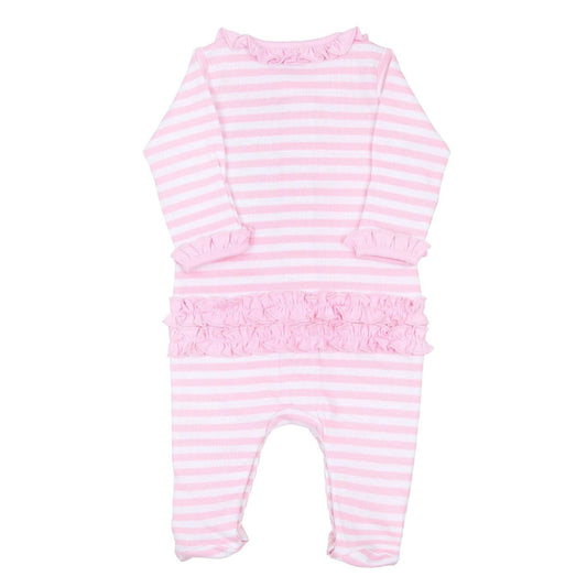 Gingerbread Land Ruffle Footie - Pink