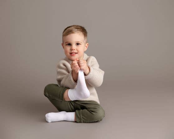 Cloud Nonslip Silicone Grip Baby Socks - White