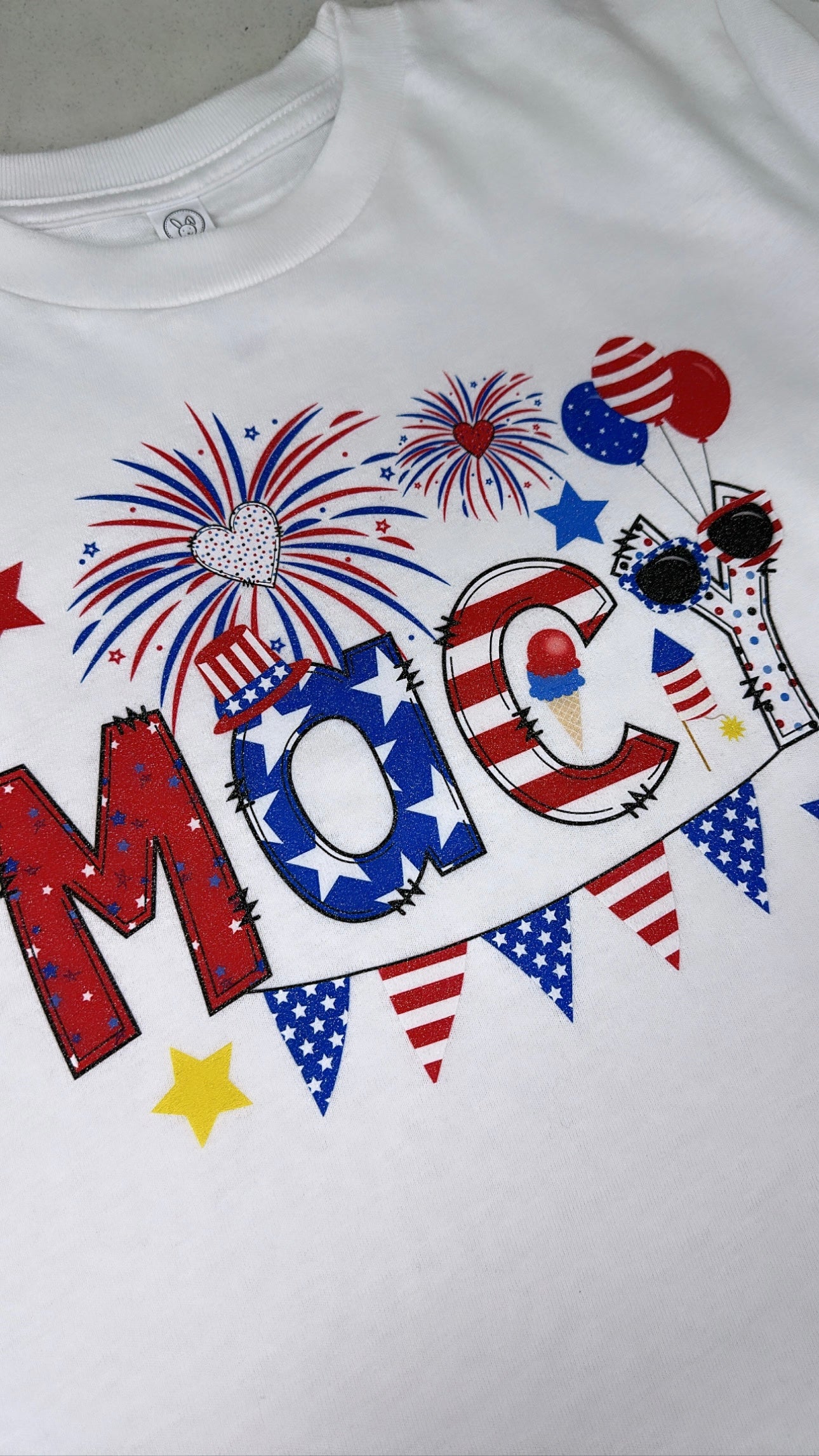 4th of July Glitter Name Shirt