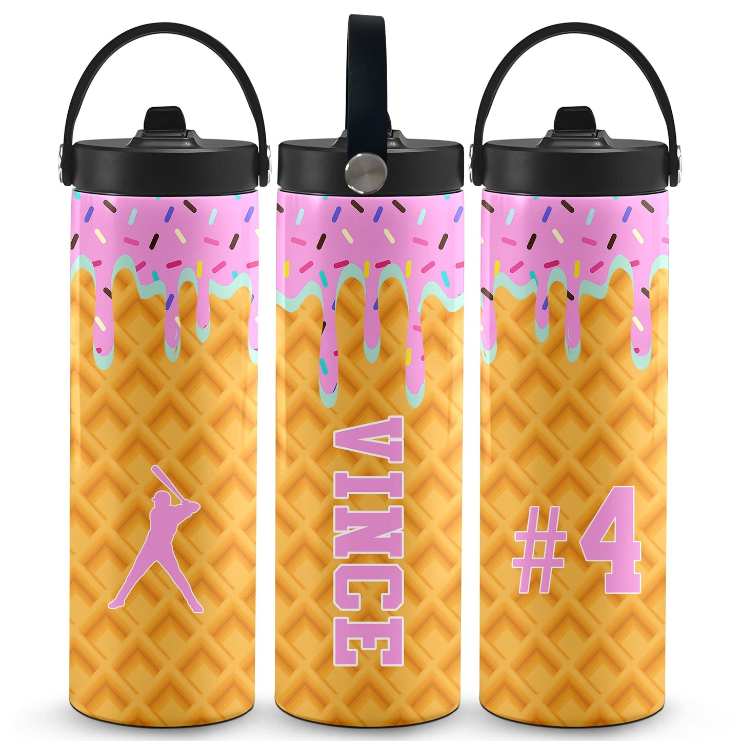 Ice Cream Baseball Drip Water Bottle