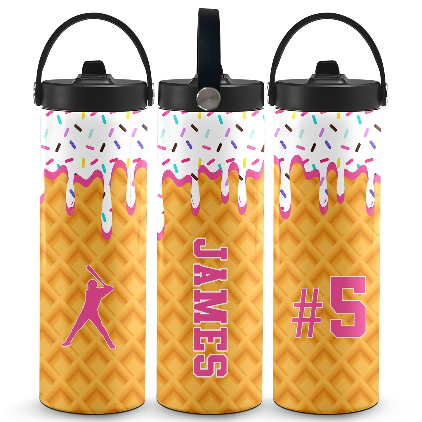 Ice Cream Baseball Drip Water Bottle