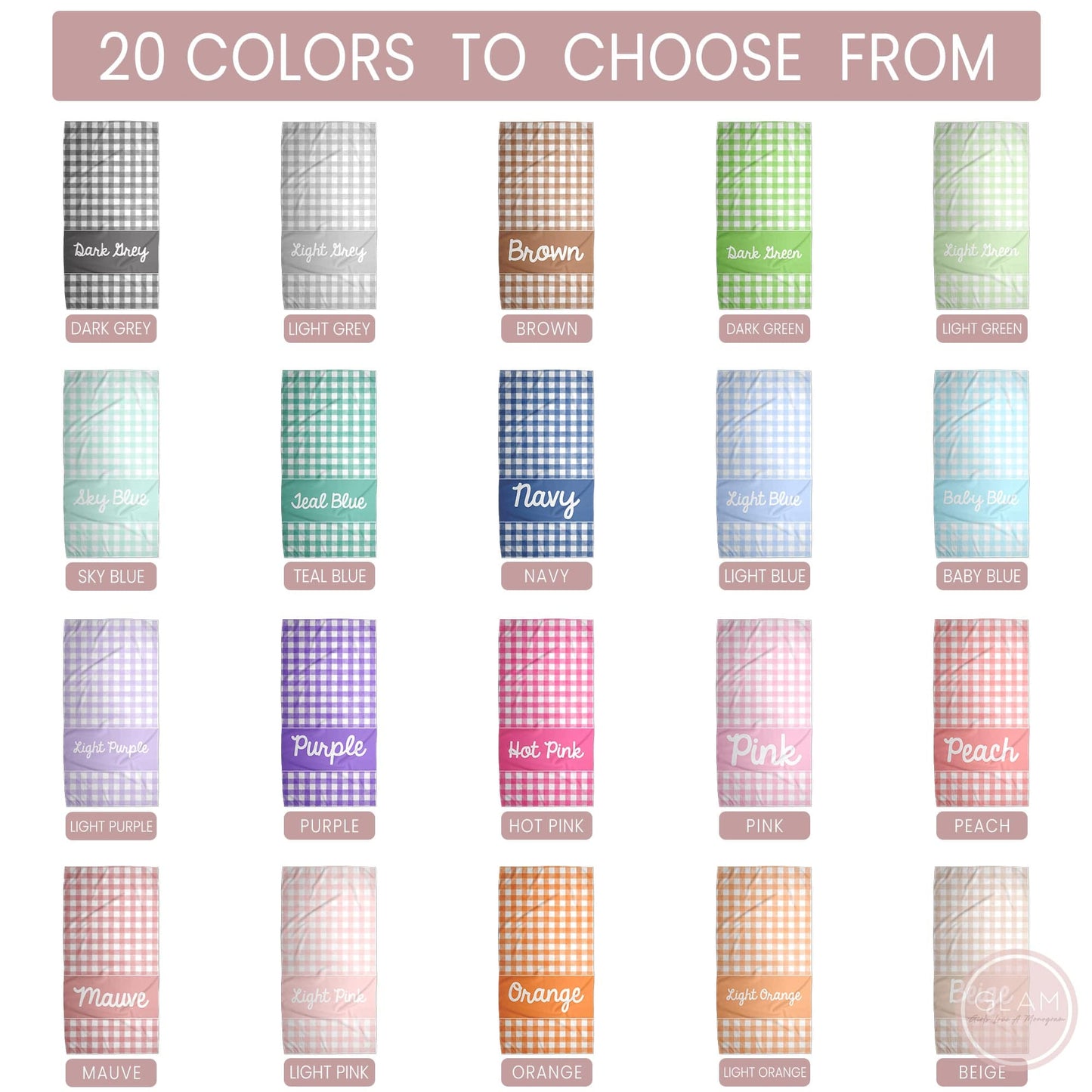 Personalized Gingham Towel