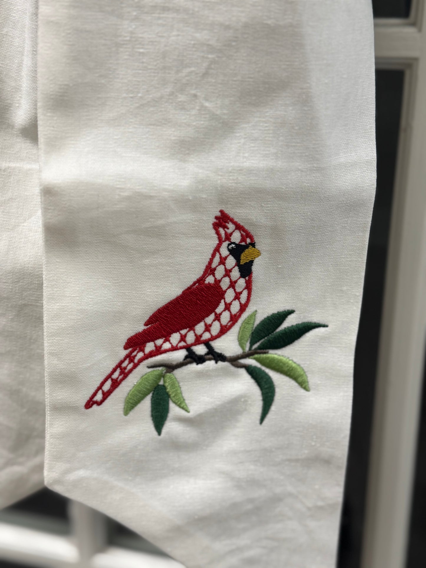 Cardinal Embroidered Wreath Sash 54"