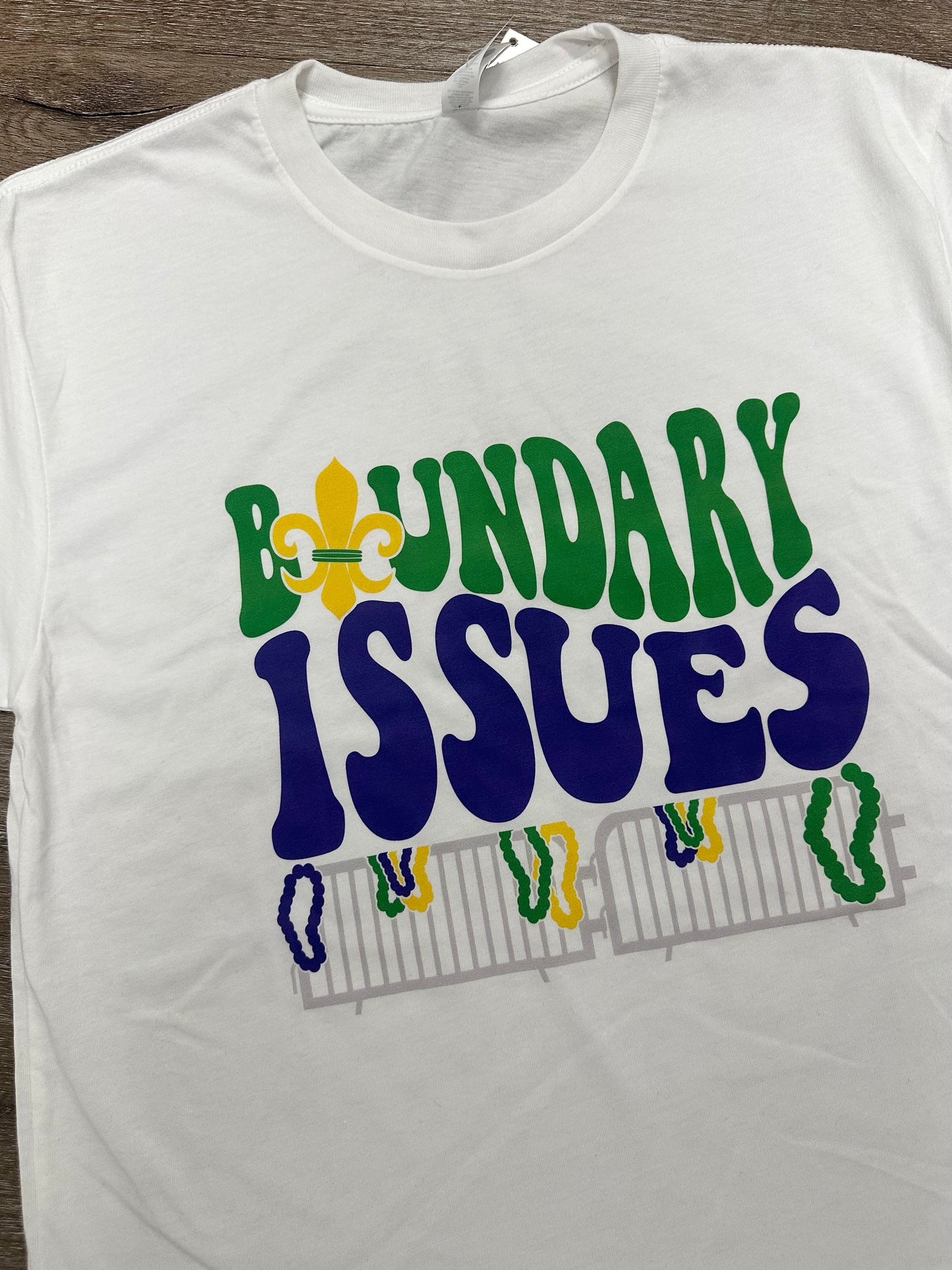 Mardi Gras Boundary Issues Short Sleeve Tee