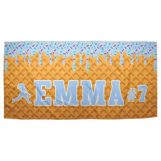 Ice Cream Drip Softball Towel